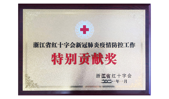 浙江省红十字会授予ledong乐动电子(中国)官方网站“新冠疫情防控特别贡献奖”